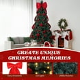 thumbnail image 4 of 7.5 FT Artificial Christmas Tree with DIY 300 Warm White LED Lights, Hinged Xmas Pine Tree with Giant Bowknot and Red Ball Ornaments for Holiday Party Office Home, 4 of 9