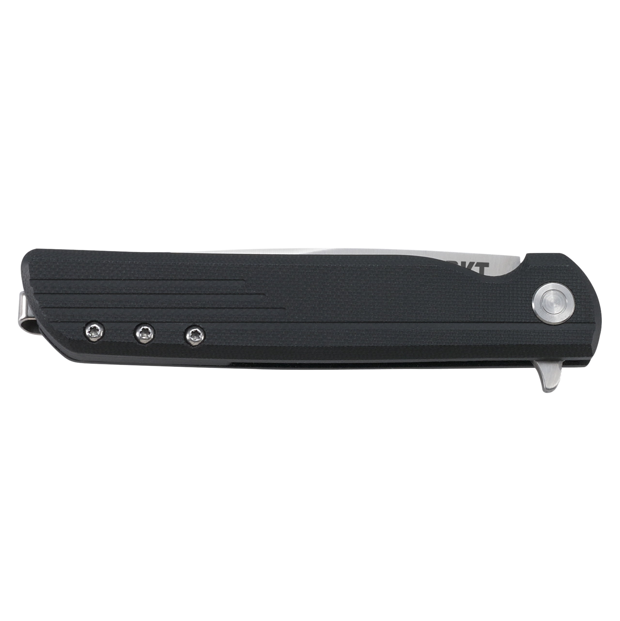 CRKT LCK + Everyday Carry Assisted Folding Knife with Liner Lock: Stainless Steel Plain Edge Blade, Glass-Reinforced Nylon Handle, Pocket Clip, 3801