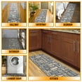 thumbnail image 5 of Ottomanson Boxes Kitchen Runner Rug 1'10" x 7' - Non Slip Low Pile Carpet, Gray, 5 of 15