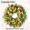 thumbnail image 5 of Yastouay 24 inch Spring Wreaths for Front Door, Artificial Tulip Summer Door Wreath for Farmhouse Home Porch Decor, 5 of 10
