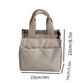 thumbnail image 3 of Waterproof Nylon Lunch Tote Bag - Multi - Pocket Portable Food Carrier for Office Workers & Daily Outdoor Use, Ideal for Meals Snacks & Picnics, Lightweight Durable Design,Coffee, 3 of 5