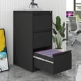 thumbnail image 1 of Bingirl Heavy Duty 3 Drawer Vertical File Cabinet with Lock: Metal Steel Storage for Home Office, Fits Letter & Legal Size Files - Assembly Required, Black, 1 of 7