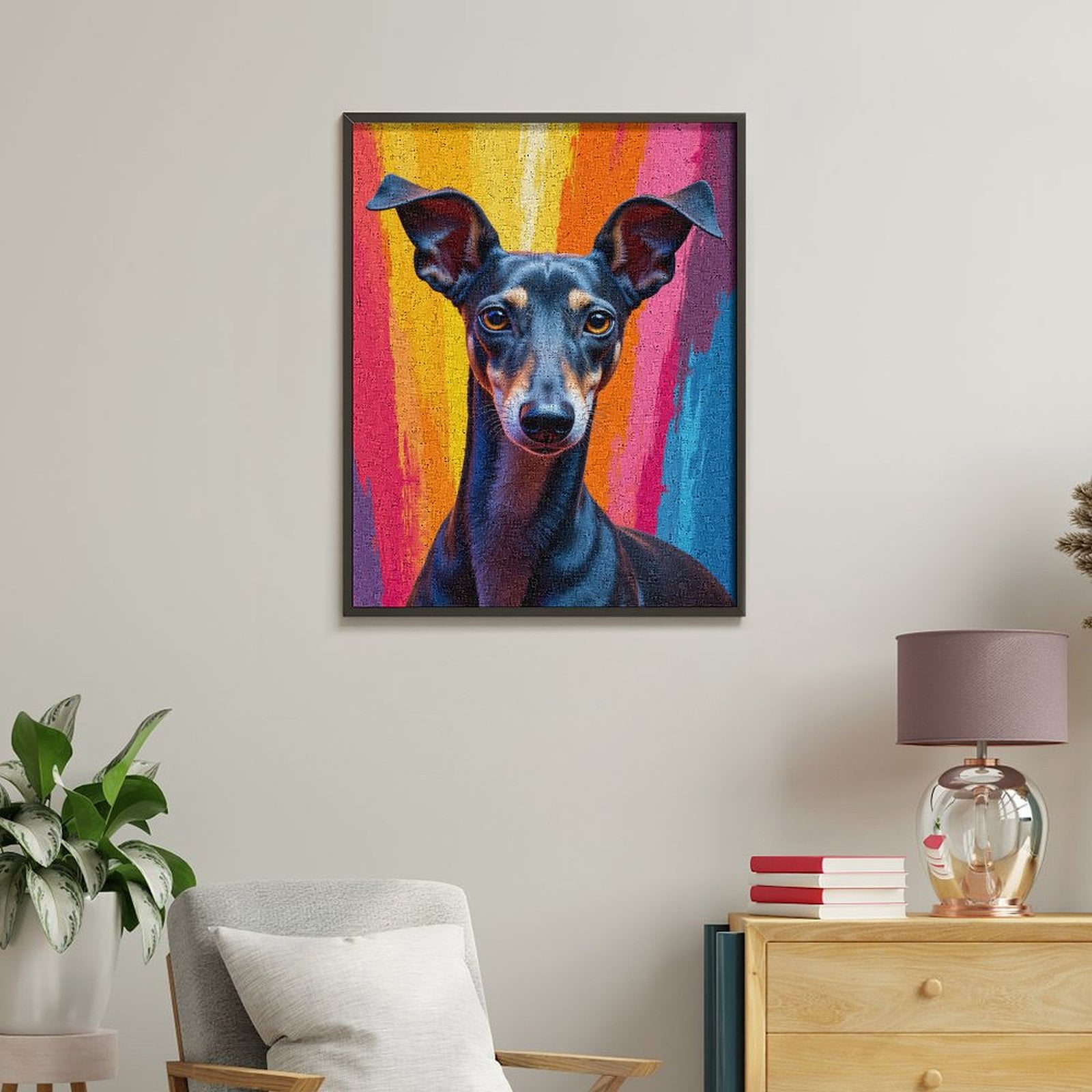 Paint By Numbers Kit for Adults Beginner - DIY Vibrant Dog Portrait Art Canvas Painting Kits for Adults, Frameless Paint By Number for Adults for Home Wall Decor 16x20 Inch