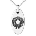 thumbnail image 1 of Stainless Steel Christmas Wreath Engraved Small Oval Charm Pendant Necklace, 1 of 1