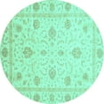 thumbnail image 1 of Ahgly Company Indoor Round Oriental Turquoise Blue Modern Area Rugs, 8' Round, 1 of 4