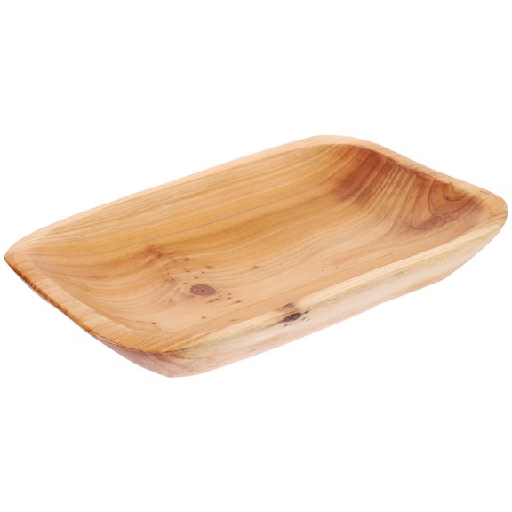 Natural Wood Dish Bowl 1 Set Serving Platter Tray Wooden Plate Fruit Tray