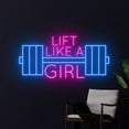 thumbnail image 2 of Handmadetneonsign Lift Like A Girl Neon Sign, Dumbbell LED Sign, Barbell Neon Light, Weightlifting, 2 of 5