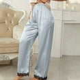 thumbnail image 4 of ZVNAΖH Women's Silk Satin Pajama Pants, Ligheweight Long Sleep Pants, Summer Home Yoga Lounge Pants, Mother's Day Gift, 4 of 4