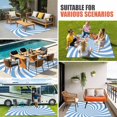 thumbnail image 3 of Blue White Outdoor Rug for Patio/Deck/Porch, Non-Slip Large Area Rug 5 x 7 Ft, Farmhouse Striped Spiral Vortex Abstract Indoor Outdoor Rugs Washable Area Rugs, Reversible Camping Rug Carpet Runner, 3 of 8