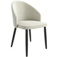 thumbnail image 2 of LeisureMod Dining Chair Upholstered in Boucle with Curve-Back Design and Wood Leg for Modern Home and Kitchen Set of 2 Paradiso Collection in White, 2 of 11