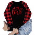 thumbnail image 4 of Meichang Hauts de la Saint-Valentin pour Femmes Imprimé Cœur Tee Manches Longues Raglan Col Rond Coupe Ample Sortie Sweat-Shirt Cœur, 4 of 5