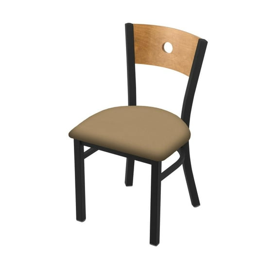 Holland Bar Stool 630 Voltaire 18" Chair with Black Wrinkle Finish, Medium Back, and Canter Sand Seat