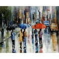 thumbnail image 2 of Douglass, Farrell 18x15 Gold Ornate Wood Framed with Double Matting Museum Art Print Titled - Downtown Downpour, 2 of 4