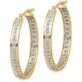 thumbnail image 2 of 14K Yellow Gold Diamond Fascination In/Out Hoop Earrings - 26.2mm, 2 of 6