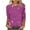 Purple#c, variant on Fmbrln Womens Sequin Print Tops 3/4 Sleeve Crew Neck Shirts Casual Dressy Shiny Glitter Party Blouse