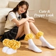 thumbnail image 5 of TELOLY 4Pairs Kids Socks,4-6 Years Old Ruffle Socks,Thin Cotton for Spring/Summer Lace Socks,Style4,15-18Cm, 5 of 5
