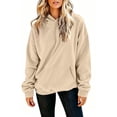 thumbnail image 6 of Womens Oversized Hoodies Pullover Sweatshirts Solid Color Long Sleeve Pullover Sweatshirt Casual Drawstring Hooded Top with Front Kangaroo Pocket, 6 of 6