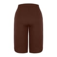 thumbnail image 5 of Petite Capri Pants for Women 2026 Elastic Waist Drawstring Stretchy Summer Pant Side Split Casual Lounge Capris with Pocket Brown S, 5 of 7