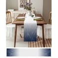 thumbnail image 3 of Navy Blue Ombre Lines Burlap-Cotton Table Runner 72 Inches Long,Simple Blue White Gradient Stripes Farmhouse Table Runners,Outdoor Dining Tablecloths Decor for Baby Shower Party Wedding 14x72, 3 of 9