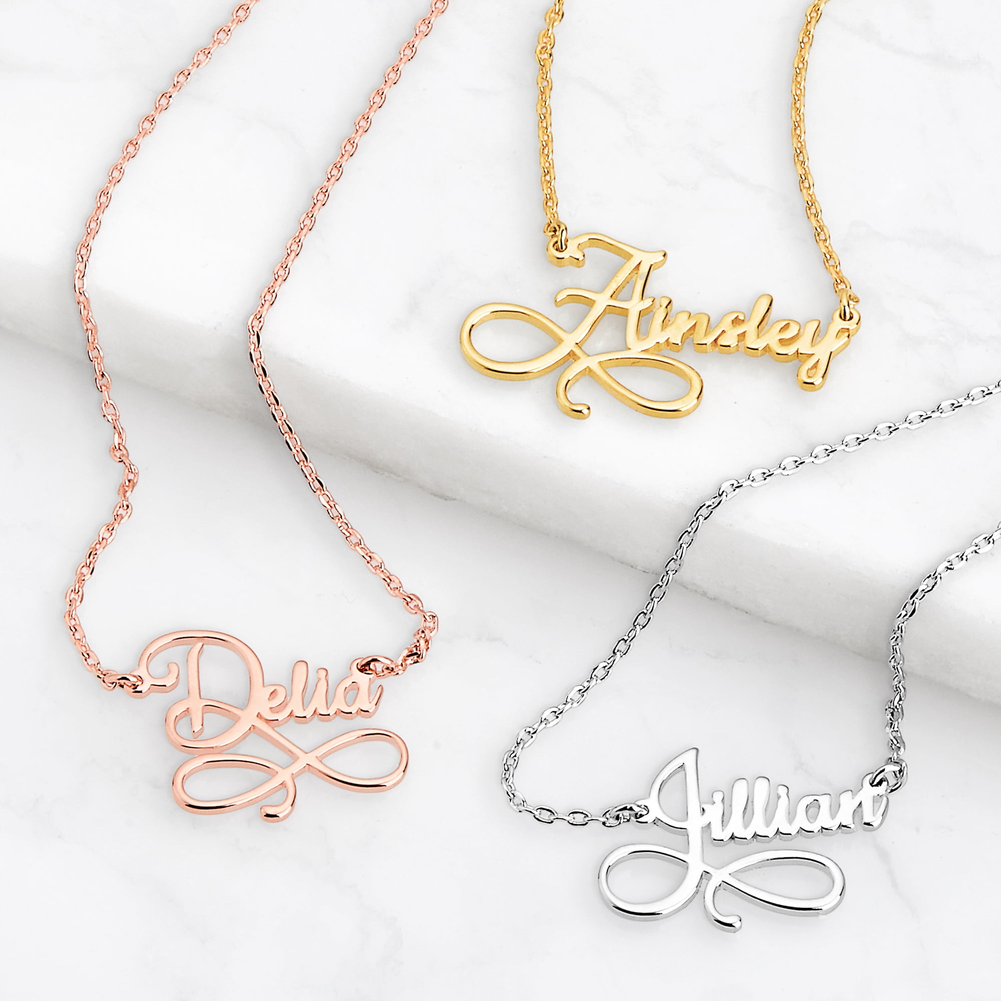 Personalized Planet Women's Infinity Symbol Name Necklace
