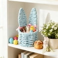 thumbnail image 4 of RKSTN Hand-Woven Rabbit Ears Mini Storage Basket Easter Egg Basket Desktop Multicolor Creative Storage Small Basket Blue, 4 of 5