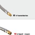 thumbnail image 4 of HAOAN RV Propane Hoses with Gauge Stainless Steel Braided Connector  15 Inch  2 Packs, 4 of 7