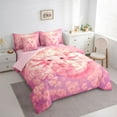 thumbnail image 3 of Feelyou Magic Pink Axolotl Twin Bedding Sets 7pcs, Cherry Blossoms Flower Comforter Set, 3 of 8