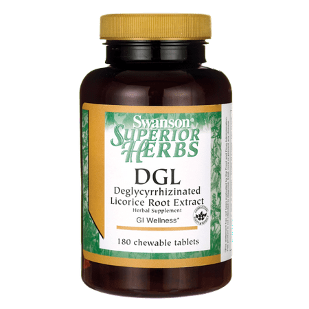 Swanson Dgl (Licorice) 385 mg 180 Chwbls (Best Dgl Licorice Brand)