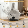 thumbnail image 4 of YSICK Petit Fauteuil Inclinable Releveur pour Aînés avec Télécommande en Lin pour Salon, Beige, 4 of 7