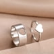thumbnail image 2 of Anillos de acero inoxidable para mujer, joyería de moda, corazón romántico, ajustable, regalos de Amistad de boda, Juego de 2 piezas, 2 of 3