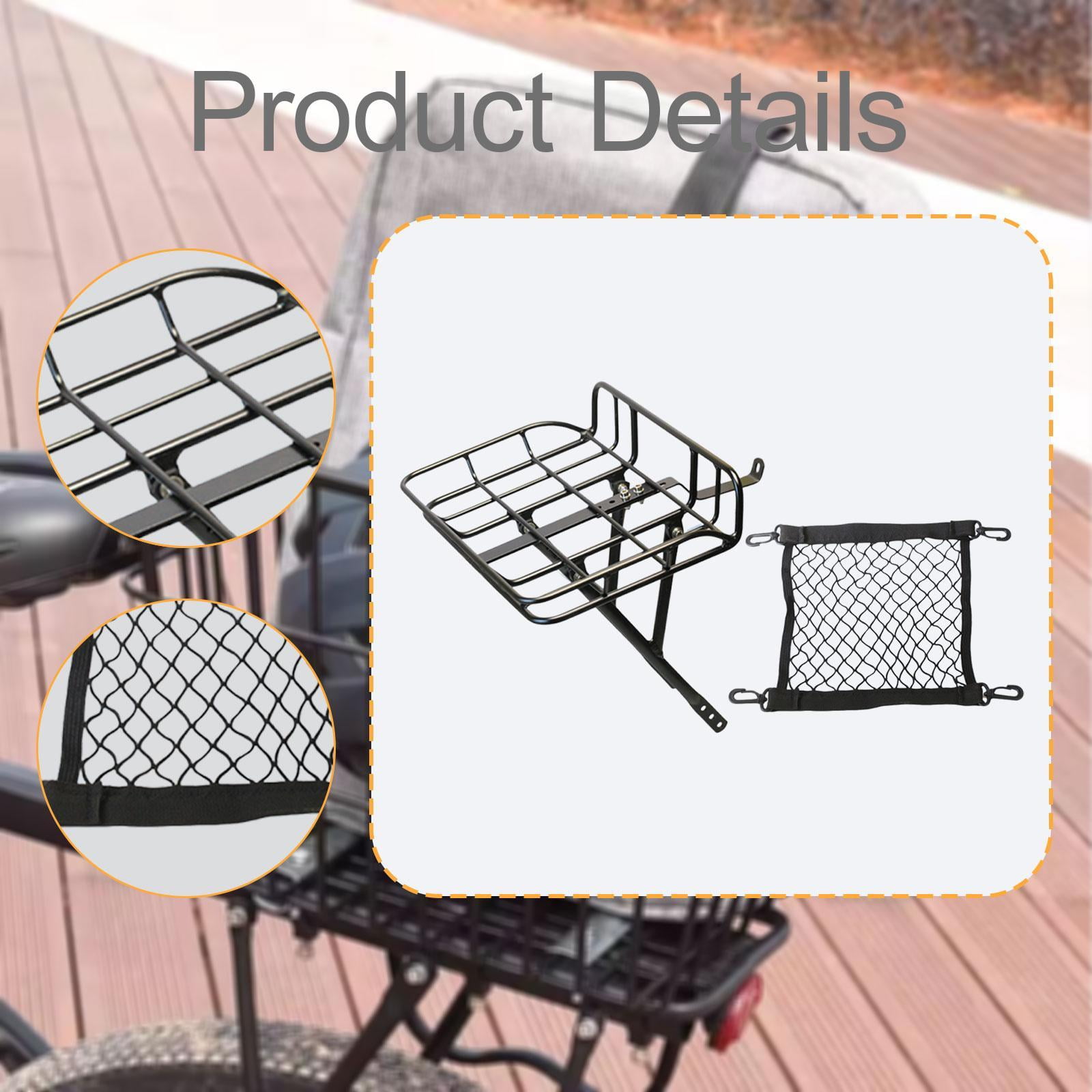 Bicycle Front Cargo Rack Bike Basket Carrier Accessories Aluminum Alloy Easy Installation for Women Men Daily Commute