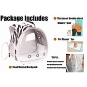 Portable Small Animal Backpack with Zebra Printing, Space Capsule Bubble Pet Carrier Cage Travel for Guinea Pig, Rabbit, Hamster, Bird, Bearded Dragon, Sugar Glider, Squirrel, Tortoise, Lizard