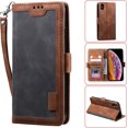 thumbnail image 2 of Étui pour iPhone 13 Pro, Type Notebook Populaire Rétro en Cuir Véritable Miroir de Maquillage Charge Sans Fil Luxe Protection Complète, Deux Couches Structure Fente pour Carte, Amplificateur-Noir, 2 of 8