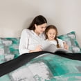 thumbnail image 4 of Homewish Green Geometric Grid Twin Comforter Sets,Abstract Art Bedding Set,Black Reversible,2-Piece,1 Comforter and 1 Pillowcase, 4 of 7
