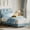 Blue, variant on Twin Bed Frame with Storage Headboard, Girls Bed Frame with 2 Drawers, Velvet Platform Bed Mattress Foundation, Heavy Duty Steel Support Legs, Easy Assembly, No Box Spring Needed