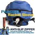 thumbnail image 2 of Athletico Premier Tennis Backpack - Tennis Bag Holds 2 Rackets in Padded Compartment | Separate Ventilated Shoe Compartment | Tennis Bags for Men or Women (Blue), 2 of 9