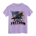 thumbnail image 5 of mgoYE Girls Boys American Flag Shirt Short Sleeve USA 4th of July Flag Tops Loose Patriotic Novelty T-Shirts USA Navy 250th Anniversary Gifts Boys(Purple,13-14 Years), 5 of 5