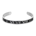 thumbnail image 6 of RSAMD Stainless Steel Imperial Crown Bracelets Men Roman Numeral Bangle Cuff Bracelet-Silver, 6 of 7