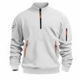 thumbnail image 4 of YLSDY Sweatshirts for Men Quarter Zip Tactical Sweatshirt Vintage Long Sleeve Sweat Tshirts Casual Pullover with Pockets White L, 4 of 4