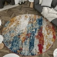 thumbnail image 6 of Bliss Rugs Modern Contemporary Abstract Round Rug for Living Room, Dining Room | Multi-Color, 7'10''Round, 6 of 6