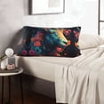 thumbnail image 5 of Plush Throw Pillow Covers, Colorful Flower Goat Pillow Cases with Invisible Zipper, Breathable Microfiber Pillow Cases Standard Size for Sleeping Bedroom Sofa Living Room 16x24, 5 of 5
