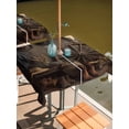 thumbnail image 2 of Outdoor Tablecloths with Umbrella Hole & Zipper, Western Vintage 60x60 Inch Square Tablecloths, Country Cowboy Boots Cow Skulls Retro Waterproof Table Cloth, Patio/Pool/Picnic Table Covers, 2 of 8