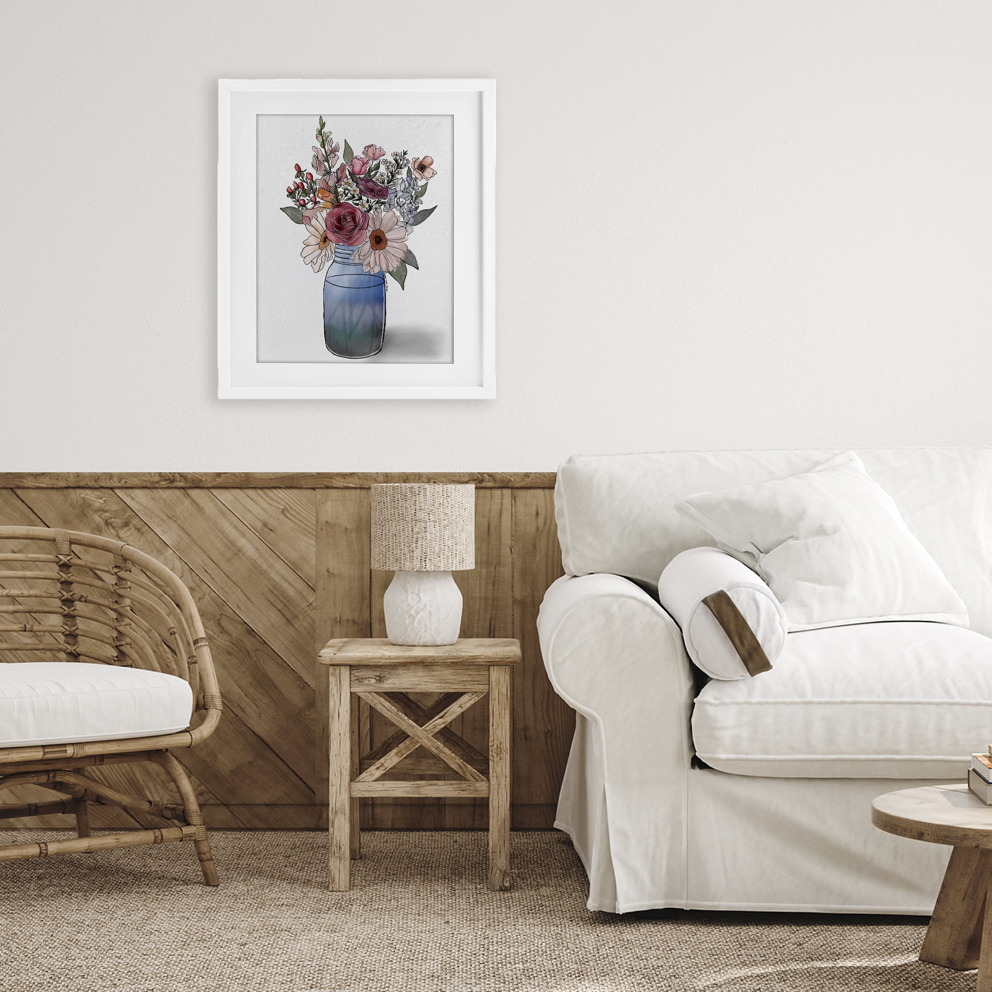 Stupell Industries Farmer's Market Vase White Framed Print Under Glass, design by Alisha Kiara Design