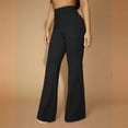 thumbnail image 2 of FUNUONY Flare Leggings Yoga Pants for Women High Waisted Boho Flare Palazzo Pants Stretch Wide Leg Bell Bottom Yoga Leggings Versatile Fashionable Business Commuting Autumn Casual Formal Pants Black M, 2 of 9