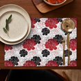 thumbnail image 4 of Pioneer Flower Floral Print Pattern Summer Placemats Table Placemats Set Of 6-Linen Kitchen Washable Placemats Table Mats 12x18 Inch Non-Slip Heat Resistant, 4 of 5