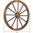 thumbnail image 2 of Bilot 30" Decorative Wooden Wheel (Set of 2), Vintage Old Western Style Wall Hanging Wood Wagon Wheel for Bar, Garage, Patio, Carbonized Solid Fir Wood, 2 of 8