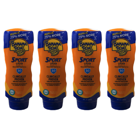 Banana Boat 4-Pack Sport Ultra SPF 30 Broad Spectrum Sunscreen Lotion 01/26 Exp