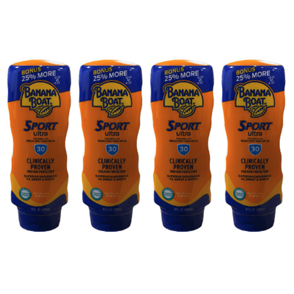 Banana Boat 4-Pack Sport Ultra SPF 30 Broad Spectrum Sunscreen Lotion 01/26 Exp