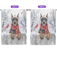 thumbnail image 2 of Playful Doberman Pinscher Welcomes Winter Snowy Day with Cardinal Bird House Flag 28x40in Double Sided Doberman Dog Lover Gifts Outdoor Decor - 2017, 2 of 5