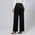 thumbnail image 6 of Tbopshirt Pants for Women High Waisted Wide Leg Pants Casual Elastic Back Pants with Buttons and Pleated Front Placket,Black,S-XXL, 6 of 6